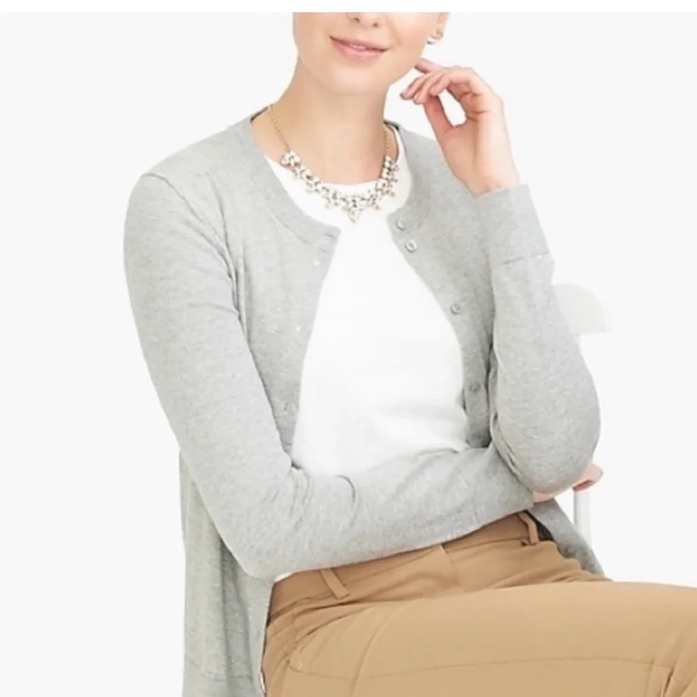 J Crew Factory the Clare Cardigan button up grey size Large. GUC